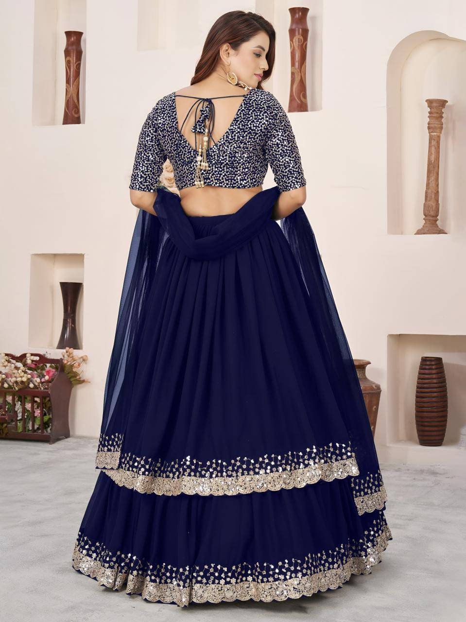 Anchal vol 2 Georgette Blue Lehenga choli manufacturers in Surat